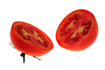 An isolated tomato on a white background