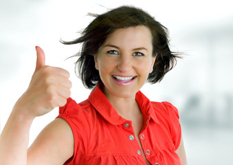 young woman with red t-shirt 5
