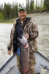 Naklejka premium Happy Fisherman