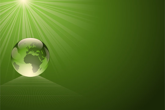 écologie terre verte transparente sur un fond vert