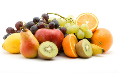 mixed fruit studio isolated over white