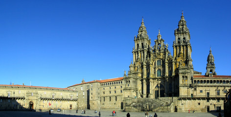 Santiago de Compostela Cathedral. Unesco world heritage. - obrazy, fototapety, plakaty