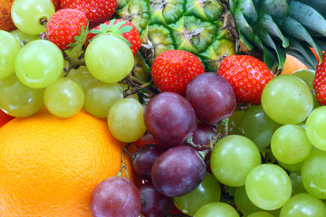 Colorful, fresh fruit for background.
