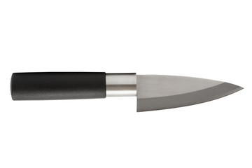 Asian kitchen knife on a white background