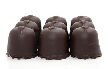 Chocolate's cookies over white
