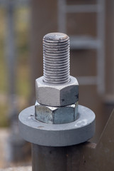 Fragment of cable-car mount (screw with giant nuts)