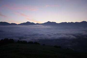 Obraz premium a beautiful sunrise in the french alps