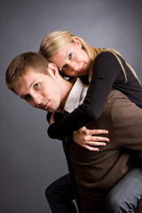 Loving couple having fun together