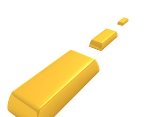 bar of gold. 3d
