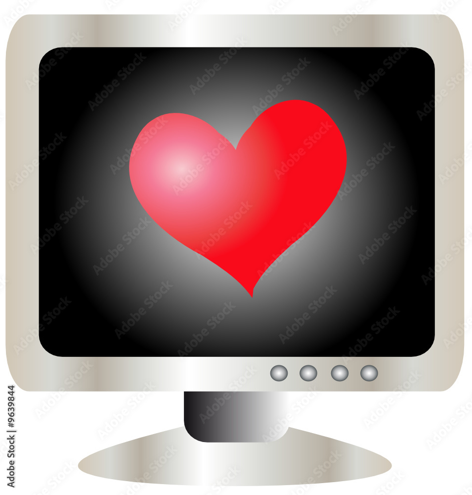 Wall mural monitor con cuore