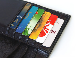 Black Wallet with credit cards