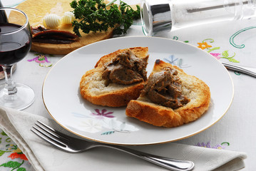 Crostini con la beccaccia - Antipasti Toscana