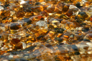 Water flowwing over smooth pebbles