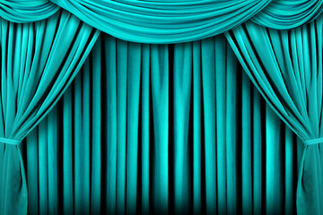 Beautiful Teal Indoor Theater Stage Background