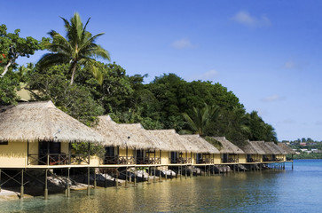 Fares or water front bungalows in Vanuatu - obrazy, fototapety, plakaty