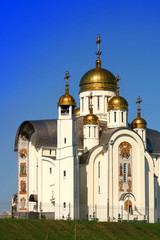 The Church in Russia on background blue sky. Magnitogorsk
