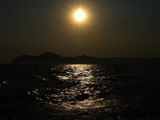 Sunset on Black Sea in Crimea