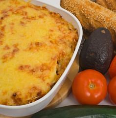 Pasta Bake with melted cheese topping