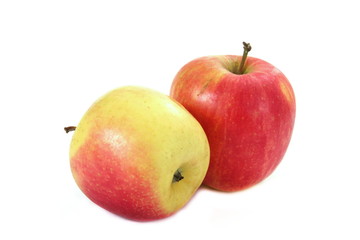 Two apples isolated on white