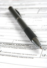 Pen on official form