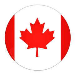 Abstract illustration: button with flag from Canada country