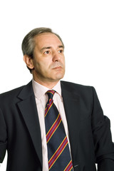 mature business man portrait in white background