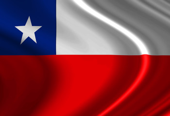 Chilean flag waving in the wind