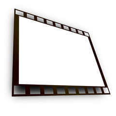 blank film strip on a white background
