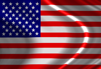 Naklejka premium American flag waving in the wind