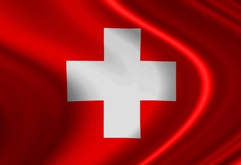 Obraz premium Swiss flag waving in the wind