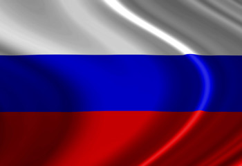 Russian flag waving in the wind