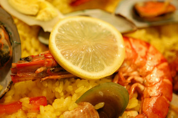 Paella with prawn