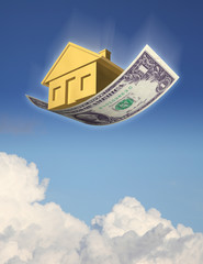 Falling Home Prices Against Clouds