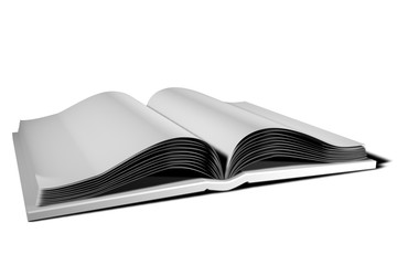 White Open Book Isolated