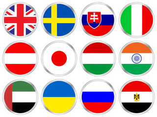 national flags circle icon set 5