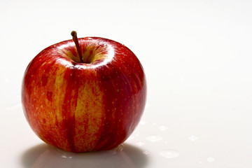 image of red apple on white background