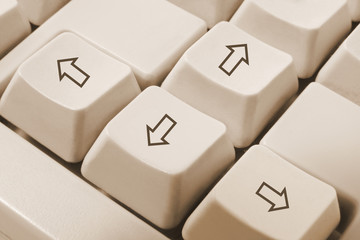 Close up of Computer Keyboard in Warm Tone