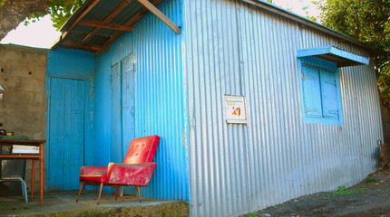 Fototapeta premium maison en tole, ile de la reunion