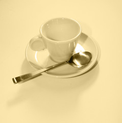 Obraz premium tazza di caffè e cucchiaio