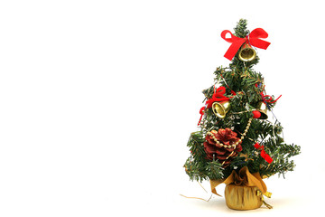 Decorated christmas tree isolated