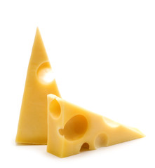 two cheese on white background