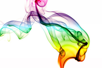 colored smoke series shot on white background