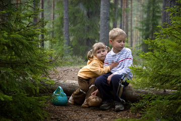 Children in the forest