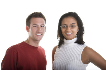 Fototapeta premium A culturally diverse young couple smiling for the camera