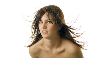 Pretty woman with long hair