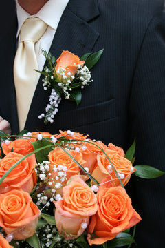 very romantic wedding background with the flowers