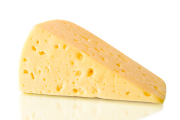 food. piece of cheese isolated