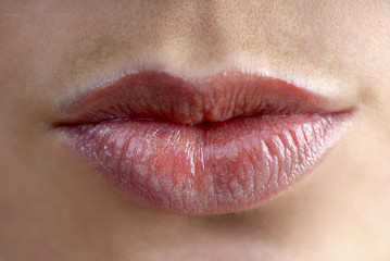 Female sensual lips, close up