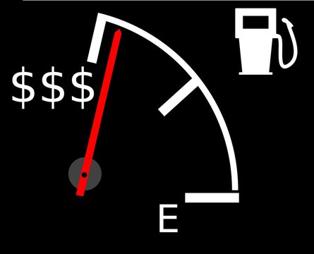 Illustration showing rising fuel prices