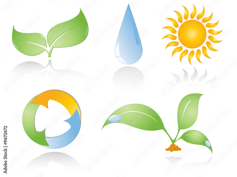Poster set of environmental icons.elements for your design
